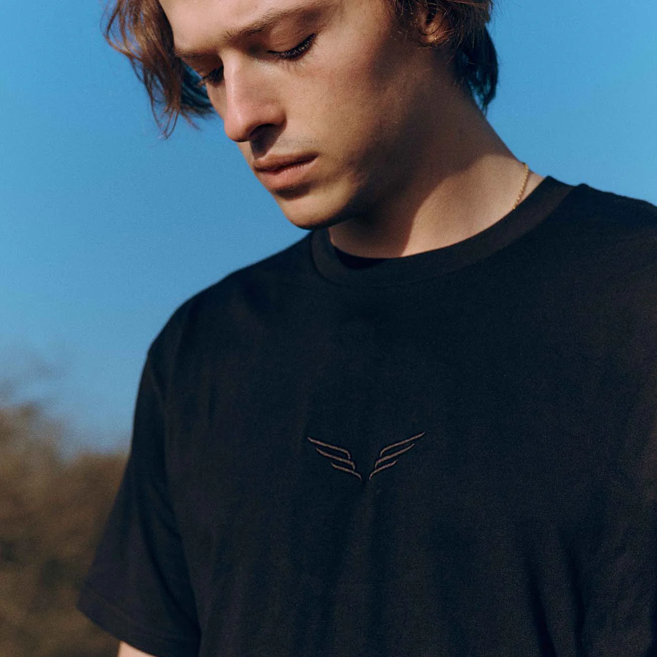 Black Embroidered Wings T-Shirt - Image 3