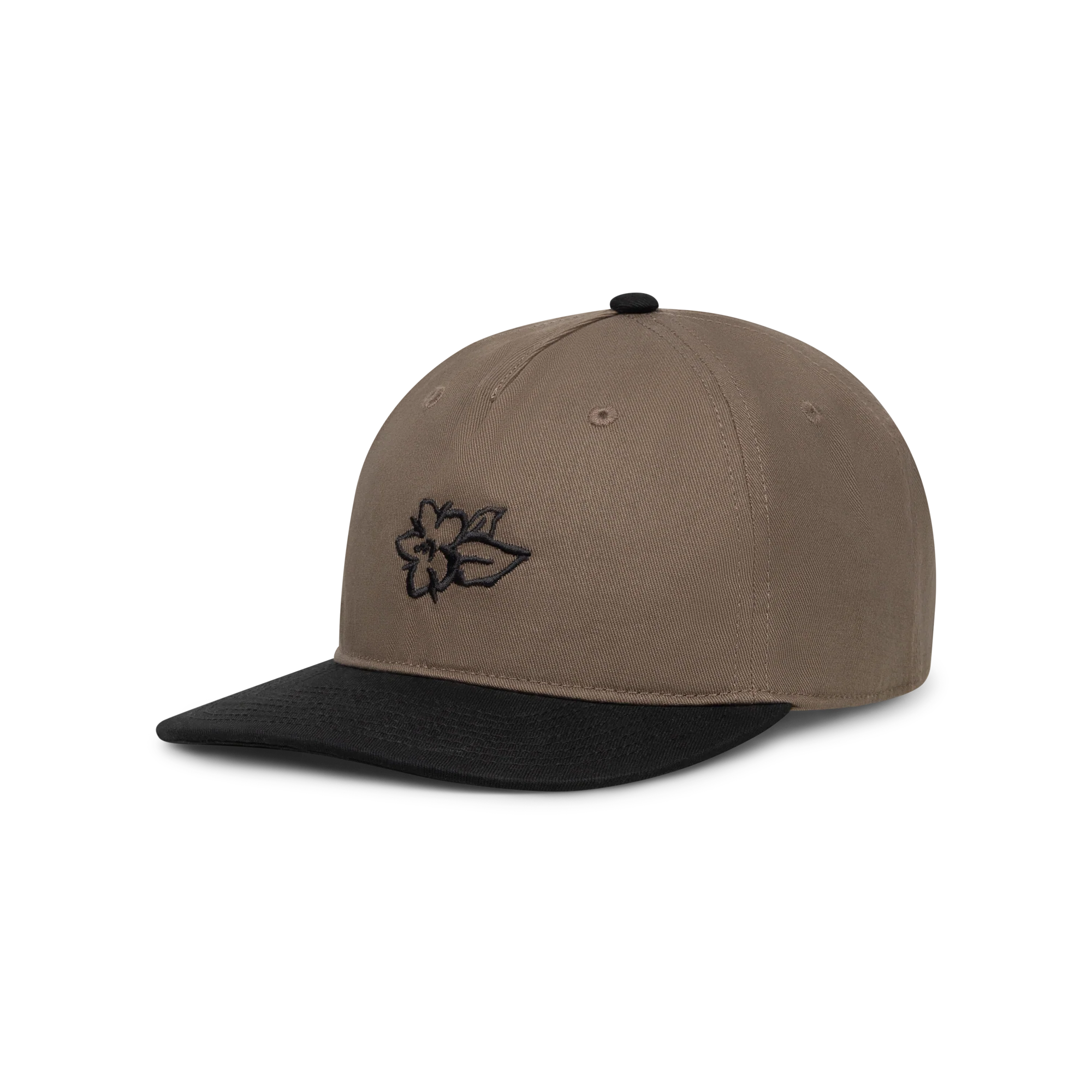 Brown Embroidered Flower Cap - Image 4